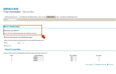 Wie funktioniert die Anmeldung in Service Box